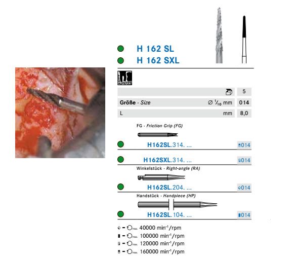 Komet Knochenfräse FG H162SXL.314.014 - dentoNET.ch